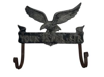 VINTAGE CAST ALUMINUM YOUR PAPER SIR EAGLE