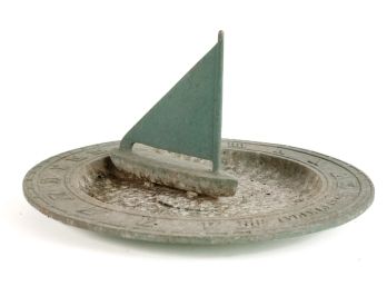 20th c CAST ALUMINUM SUN DIAL