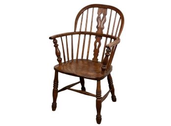 ANTIQUE ELM WOOD ARM CHAIR