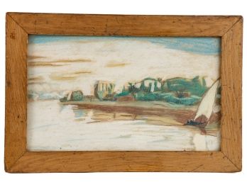 LATE 19th c PASTEL PHILAE EGYPT