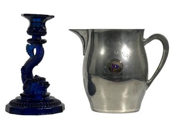HINGHAM YACHT CLUB TROPHY and CANDLESTICK