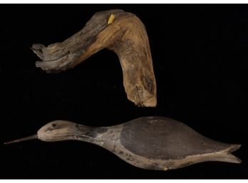 MINIATURE CARVED & PAINTED SHOREBIRD