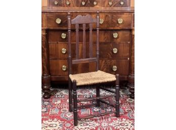 PERIOD BANNISTER BACK SIDE CHAIR w/ RUSH SEAT