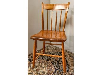 ANTIQUE MIXED WOOD THUMBBACK CHAIR
