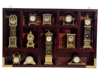 C1988 BULOVA MINIATURE BRASS CLOCK DISPLAY