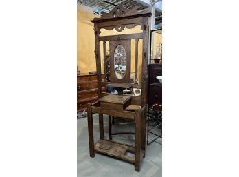 ANTIQUE OAK HAT and UMBRELLA HALL STAND
