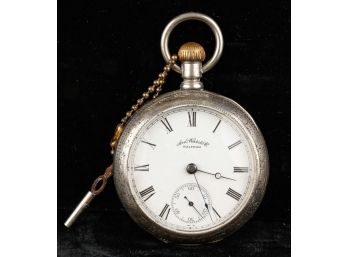 ANTIQUE COIN SILVER AMERICAN WALTHAM POCKET WATCH