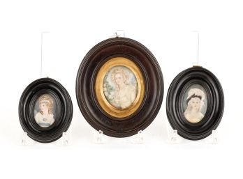 (3) HANDPAINTED FRAMED MINIATURES