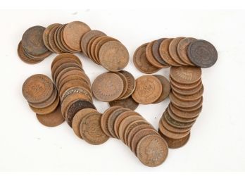 OVER (50) US INDIAN HEAD PENNIES