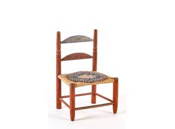 CHILD'S/DOLL LADDER BACK CHAIR (19th C.)