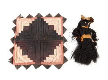 EARLY QUILT PIECE ALONG WITH A THREAD DOLL