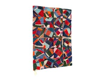 VINTAGE 1884 HANDMADE QUILT MONOGRAMMED 'EAC 84'