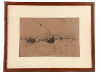 R. SWAIN GIFFORD (1840-1905) ENGRAVING DATED 1884