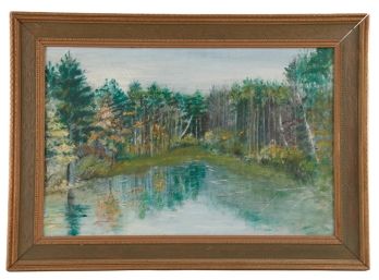 VINTAGE OIL ON BOARD FRAMED LANDSCAPE