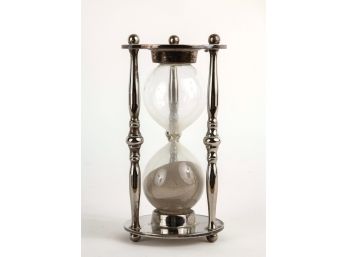 VINTAGE LARGE SILVER PLATED HOUR GLASS