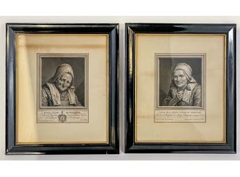 PAIR ANTIQUE JOHANN GEORG & WILLE ENGRAVINGS