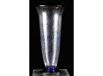 PAIRPONT TALL CLEAR VASE WITY COBALT VASE