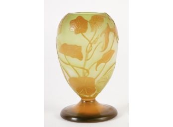 GALLE VASE WITH FOLIATE & FLORAL DESIGN