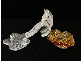 (3) PIECES OF VINTAGE GLASS