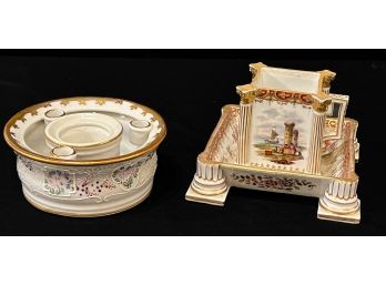 ANTIQUE DRESDEN SQUARE CABINET CUP & SAUCER