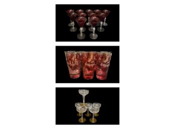 (3) SETS OF VINTAGE GLASSES