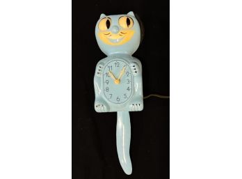 ORIGINAL VINTAGE BLUE 'KIT CAT KLOCK' BY ALLIED