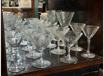 (12) VINTAGE MATCHING CUT GLASS STEMS