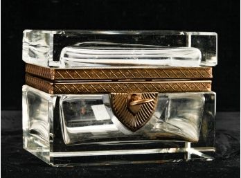 VINTAGE FINE QUALITY BRASS BOUND GLASS BOX