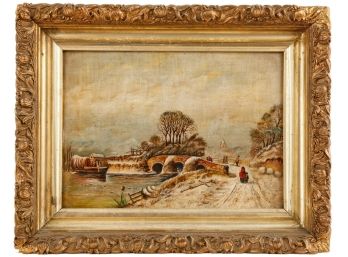 LATE (19th c) OIL ON BOARD LANDSCAPE