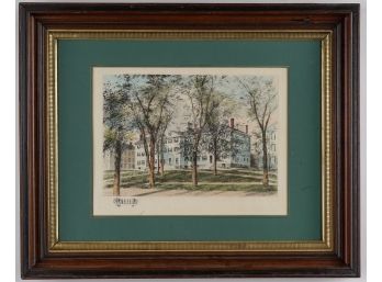 FRAMED COLORED PRINT OF DARTMOUTH HALL
