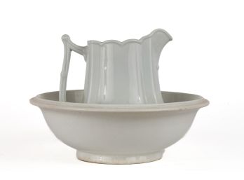 VINTAGE IRONSTONE PITCHER AND BOWL