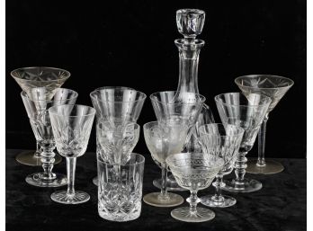 (14) PIECES VINTAGE MISC CUT GLASS