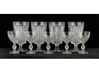 (9) VINTAGE PRESSED GLASS GLASSES