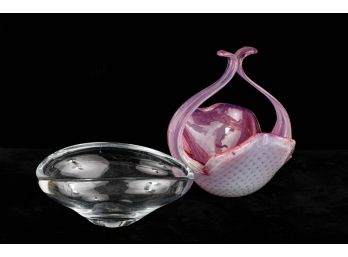 (2) VINTAGE MURANO GLASS BOWLS