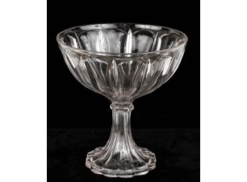 VINTAGE FLINT GLASS FOOTED COMPOTE