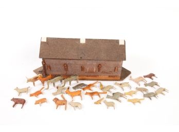 HAND-MADE AND PAINTED BARN AND ANIMALS #3