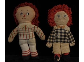 VINTAGE  MINIATURE RAGGEDY ANN AND ANDY DOLLS