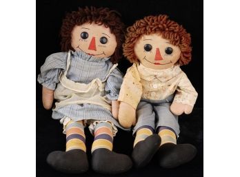 VINTAGE RAGGEDY ANN AND ANDY DOLLS