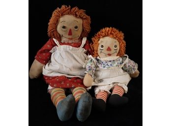 TWO VINTAGE GRUELLE RAGGEDY ANN DOLLS