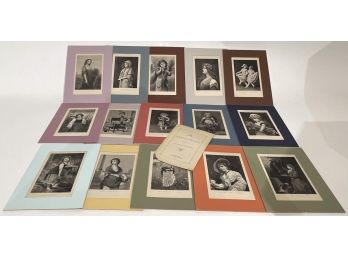 (15) MATTED STEEL ENGRAVINGS OF CHILDREN & YOUNG