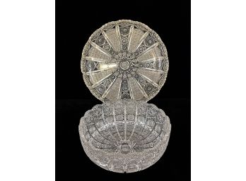 (2) VINTAGE BEAUTIFUL CUT GLASS PIECES