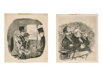 (2) VINTAGE DAUMIER PRINTS ON HEAVY CARD STOCK