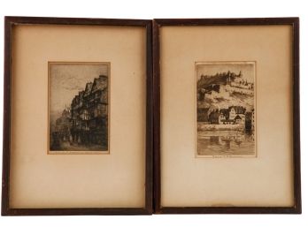 (2) VINTAGE ETCHINGS BY GEORGE T. PLOWMAN