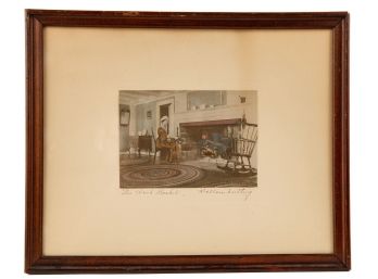 VINTAGE WALLACE NUTTING PRINT 'THE WORK BASKET'