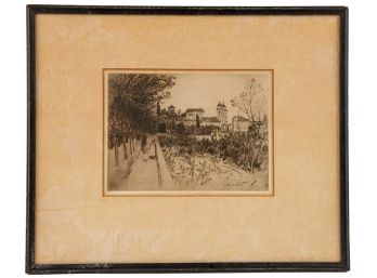 VINTAGE ITALIAN ETCHING SIGNED PG 1904