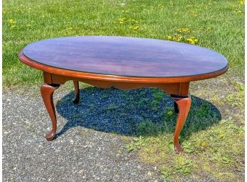 QUEEN ANNE STYLE CHERRY OVAL TOP COFFEE TABLE
