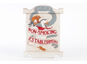 PAINTED WOOD SIGN: 'NON-SMOKING ESTABLISHMENT'
