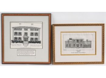 (2) ARCHITECTURAL ETCHINGS