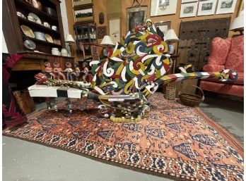 (20th c.) CEREMONIAL HORNBILL WOOD CARVING