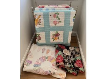 (7) VINTAGE COVERLETS And QUILTS